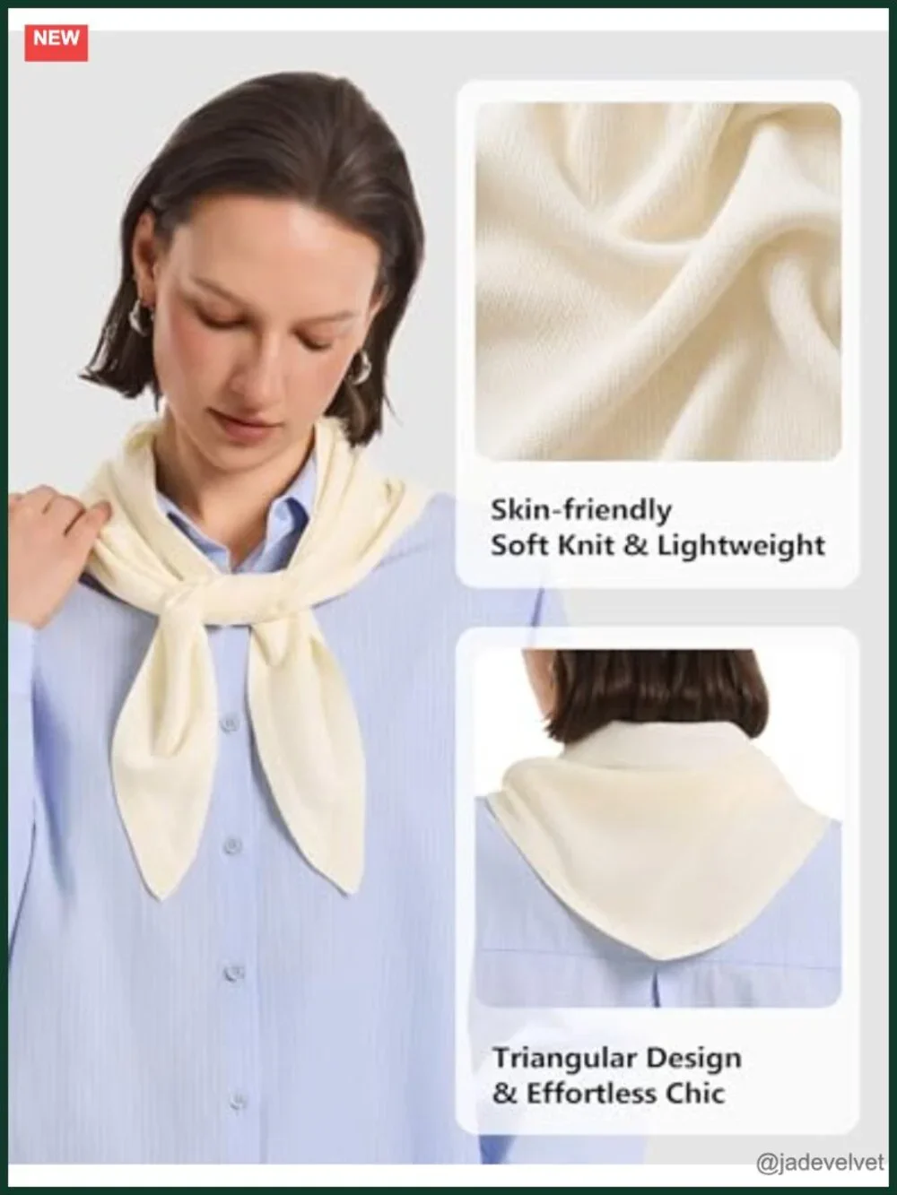 Knit Triangle Scarf Lightweight Headscarf Boho Bandana